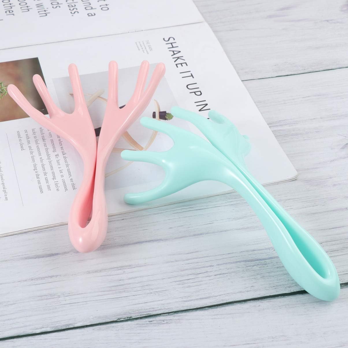 Scalp Massage Tool Handheld Head Massager 2pcs Portable Massager for Neck Shoulder Scalp Random Color
