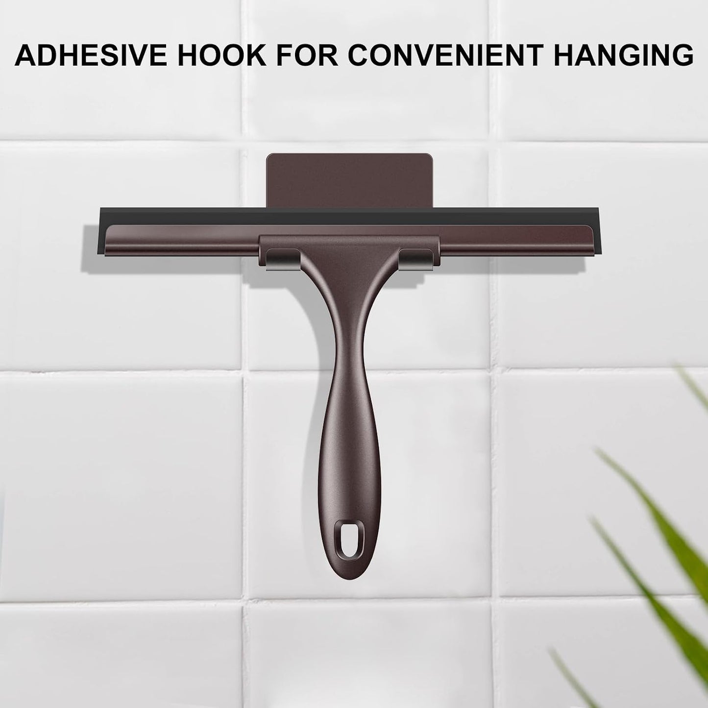 SetSail Squeegee for Shower Glass Door, 10 Inches, Black | Stainless Steel Shower Squeegee for Glass Doors, All-Purpose Window Squeegee for Shower Mirror Bathroom Car Window Cleaning