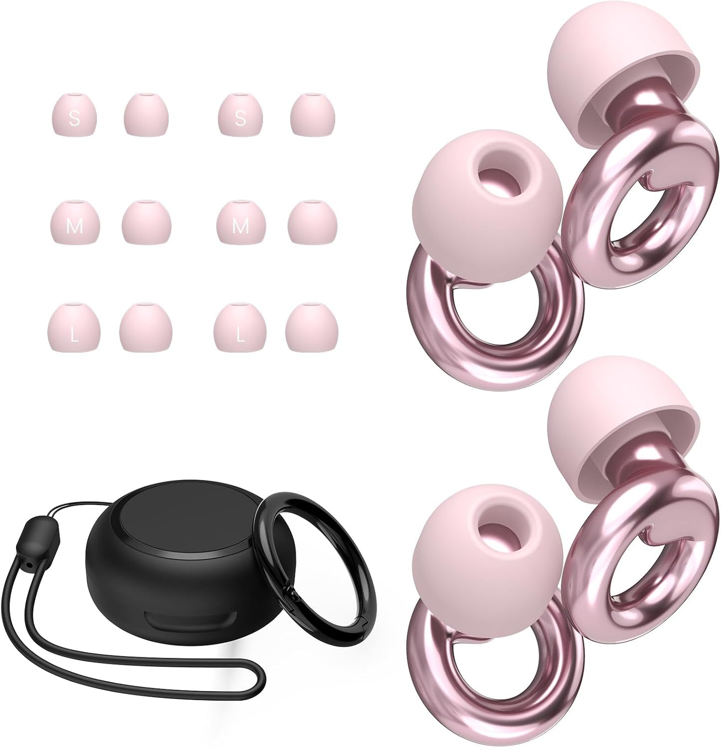 JUSTRVN Ear Plugs for Sleeping,2 Pairs of Stylish Reusable Noise Reduction Earplugs with 8 Pairs Tips & case,Hearing Protection Earplugs for Concert,Travel,Work,Live Events - 25dB-30dB
