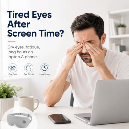 Cordless Heated Eye Mask for Dry Eyes, Rechargeable Eye Heating Pad with Replaceable Shell, Soft Electric Heated Eye Mask for Eye Comfort, Relaxation, Sleep and Travel