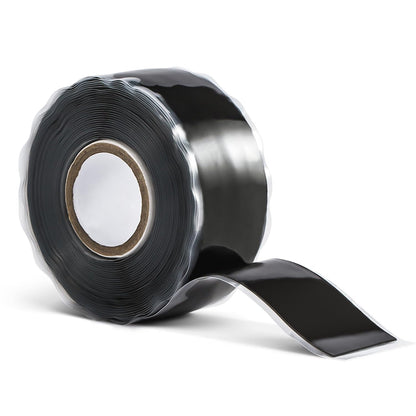CLAVICHORD Seal Self Fusing Silicone Tape - 1 Inch Wide and 15 Feet Long | Weatherproof Self Fusing Sealing Tape for Emergency Pipeline Repair/Cable Bandage/Tool Fixing（Black）