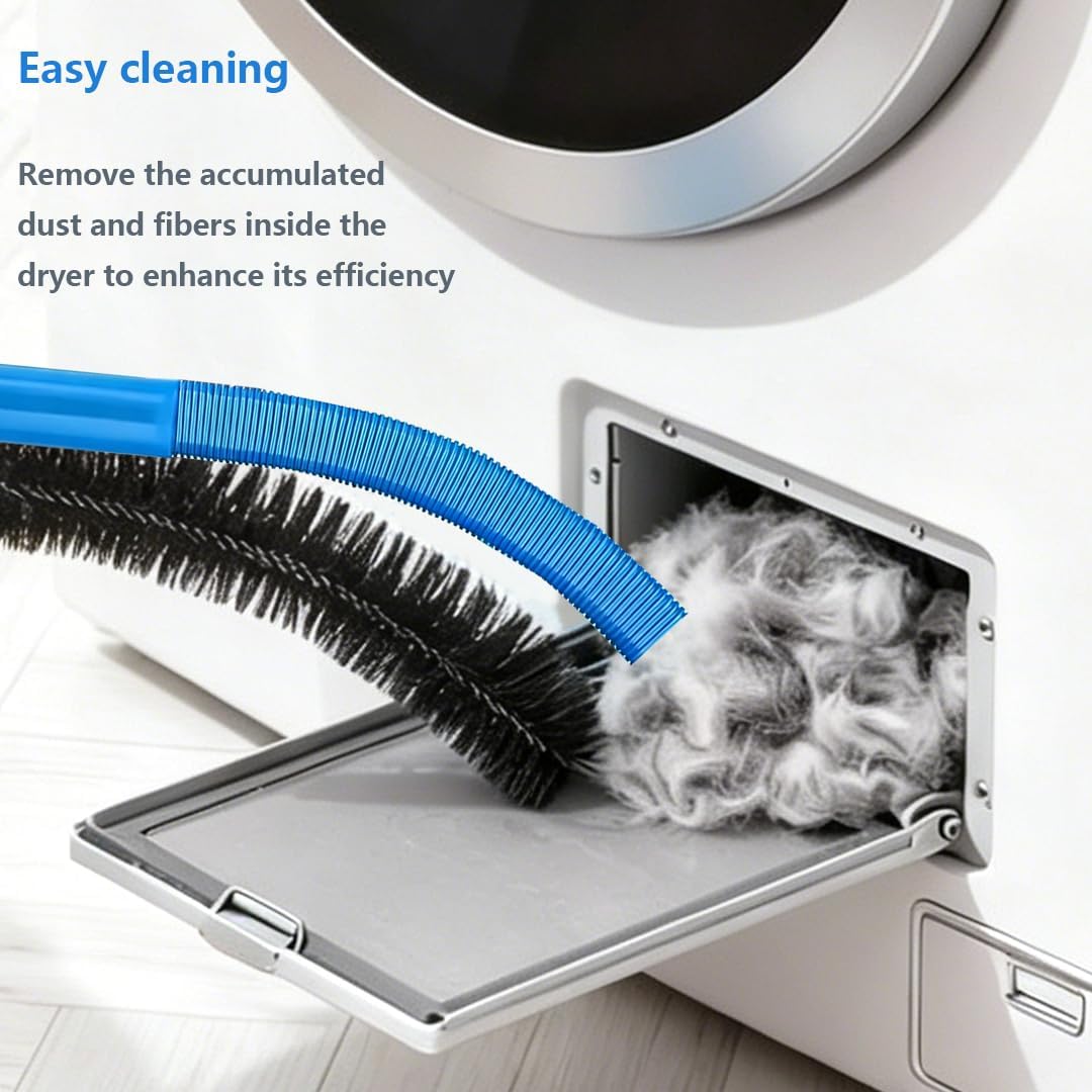 Dryer Vent Cleaner Kit Dryer Lint Vac Vacuum Hose Attachment Cleaning Hose Lint Trap Cleaning Tool and Brush 2 pieces