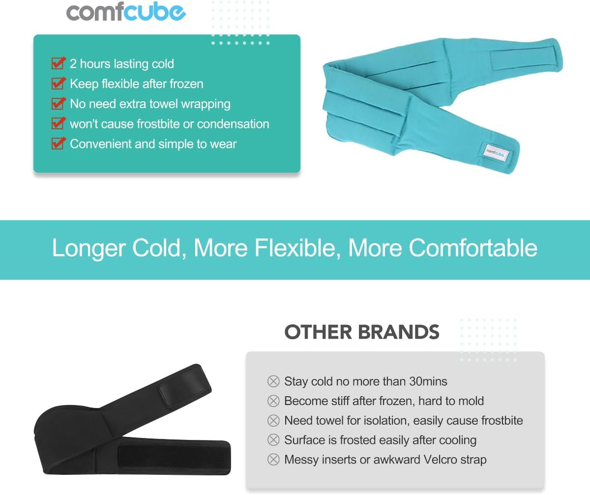 Neck Ice Pack Wrap for Cervical Pain, 2 Hours Long Lasting Cold | Ice Pack for Neck Shoulders Cooling, FSA Eligible, Flexible Cold Pack for Hot Weather, Hot Flashes, Surgery, Swelling