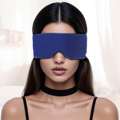 100% Blackout Sleep Mask for Side Sleepers &Travel | Zero Pressure Design, Dual-Sided Cooling/Warm Memory Foam, Adjustable Head Strap | Quiet Hook & Loop Closure