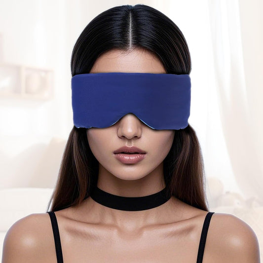 100% Blackout Sleep Mask for Side Sleepers &Travel | Zero Pressure Design, Dual-Sided Cooling/Warm Memory Foam, Adjustable Head Strap | Quiet Hook & Loop Closure