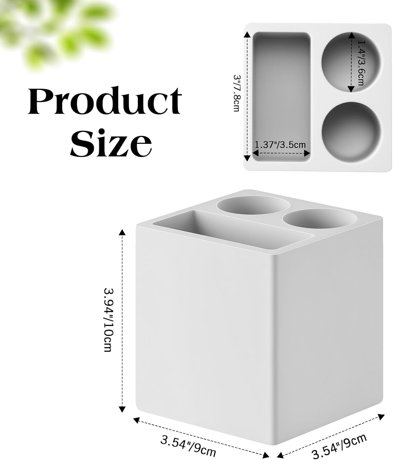 Luxspire Diatomite Toothbrush Holder, 2 Slots, Marble White | Fast Drying, Diatomaceous Earth, Electric Tooth Brush and Toothpaste Organizer, For Bathroom Kitchen Vanity Countertop