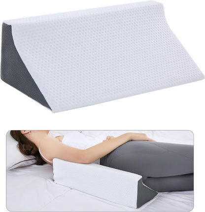 Body Positioner Wedge Pillow for Side Sleeping Support | Back and Leg Support, Body Positioning, Pregnancy Support, Ankle Elevation, Memory Foam, Machine Washable Cover