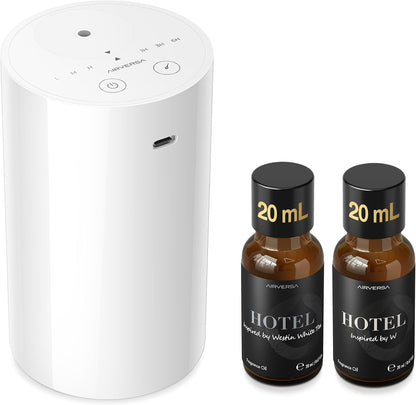 Airversa AN8 Waterless Essential Oil Diffuser Starter Kit, Black