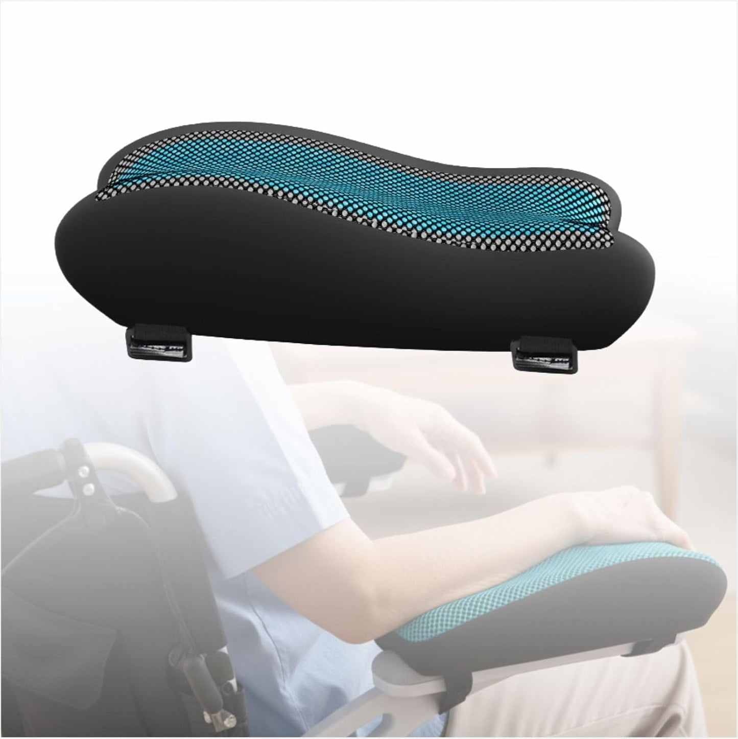 EDWERD Elderly Wheelchair Armrest Pad - Mobility Scooter Elbow Pillow Tray Soft Cushion Memory Foam Arm Stabilizer Accessories, 1PCS