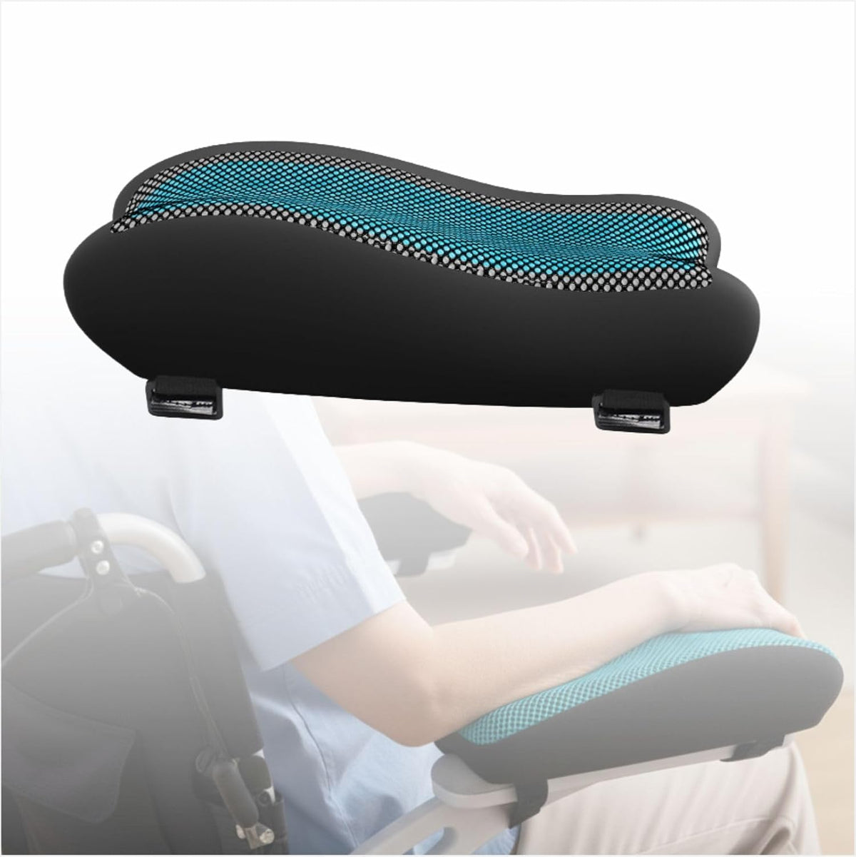 EDWERD Elderly Wheelchair Armrest Pad - Mobility Scooter Elbow Pillow Tray Soft Cushion Memory Foam Arm Stabilizer Accessories, 1PCS
