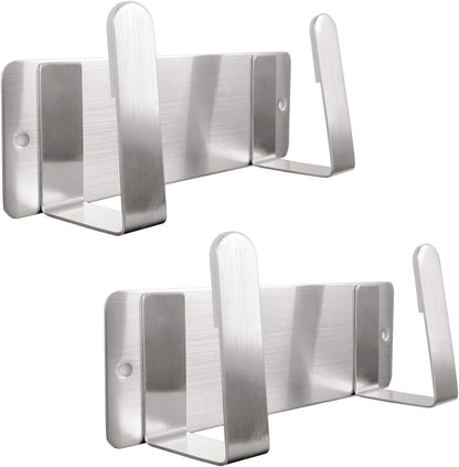 Pot Lid Rack, Wall Mounted 304 Stainless Steel Pan Lid Organizer Holder, Self Adhesive, Kitchen Cooking Utensil Tool(Gold,Set of 2)