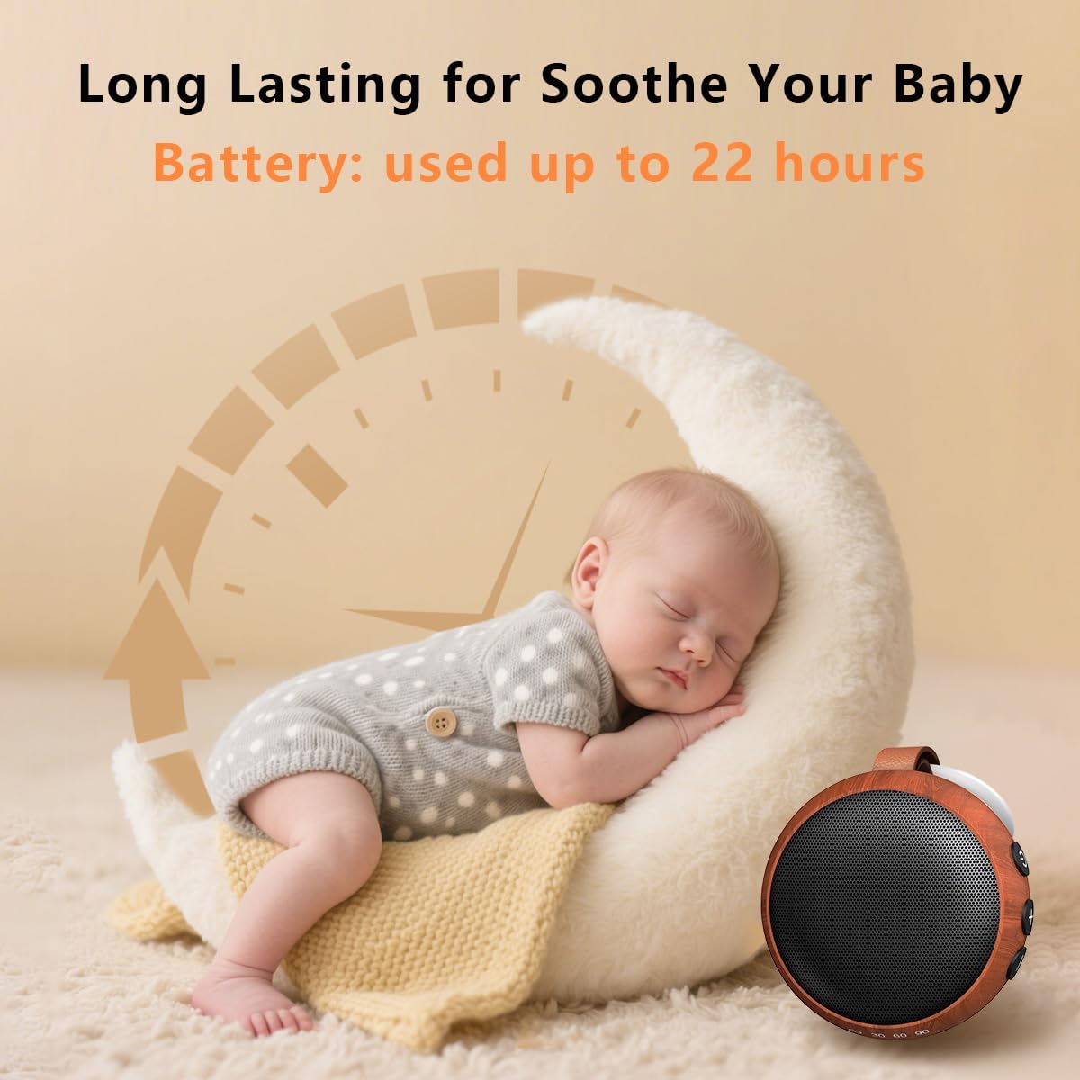 Portable Sound Machine Baby White Noise Machine Travel Noise Machine with 30 Soothing Sounds for Newborn Kids Adults Battery Sleep Brown Noise Masker 4 Timers Memory Function for Travel Home Office