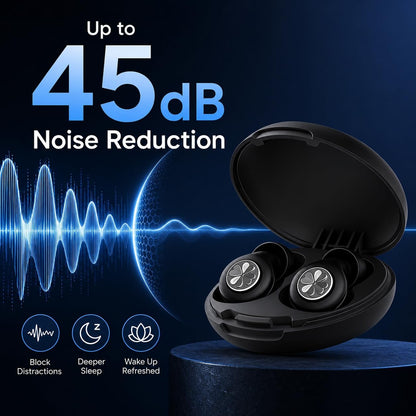 HEKKE 45dB Ear Plugs for Sleeping, Soft Silicone for Side Sleepers, 4 Sizes | Reusable soft silicone with XS/S/M/L sizes for side sleepers, concerts, flights and hotels; carrying case included.