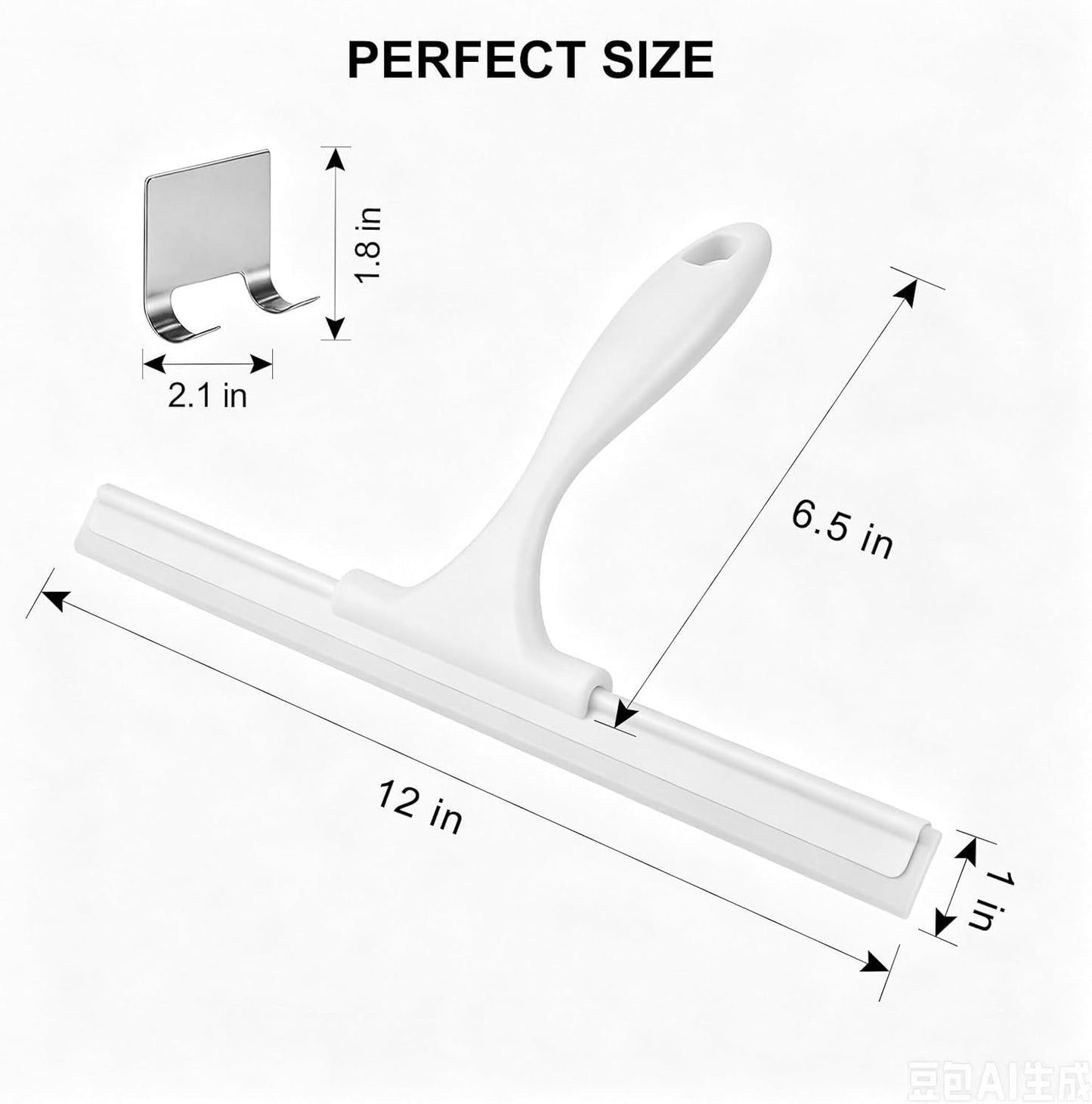 SetSail Squeegee for Shower Glass Door, 10 Inches, Black | Stainless Steel Shower Squeegee for Glass Doors, All-Purpose Window Squeegee for Shower Mirror Bathroom Car Window Cleaning