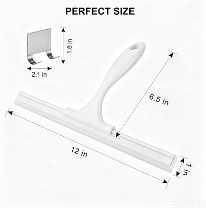 SetSail Squeegee for Shower Glass Door, 10 Inches, Black | Stainless Steel Shower Squeegee for Glass Doors, All-Purpose Window Squeegee for Shower Mirror Bathroom Car Window Cleaning