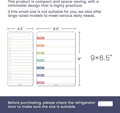 ALEZEL Weekly Calendar Whiteboard for Refrigerator, Magnetic Weekly Planner | Includes Weekly Dry Erase Board for Refrigerator & 2 Grocery/to Do List Whiteboards, 3 Markers + 1 Eraser