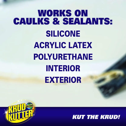 Krud Kutter Caulk Remover Spray, 24 oz, Softens and Removes Caulk, Sealant and Adhesive Residue, Easy to Use Spray for Bathroom, Kitchen, Windows and Tile Surface Prep