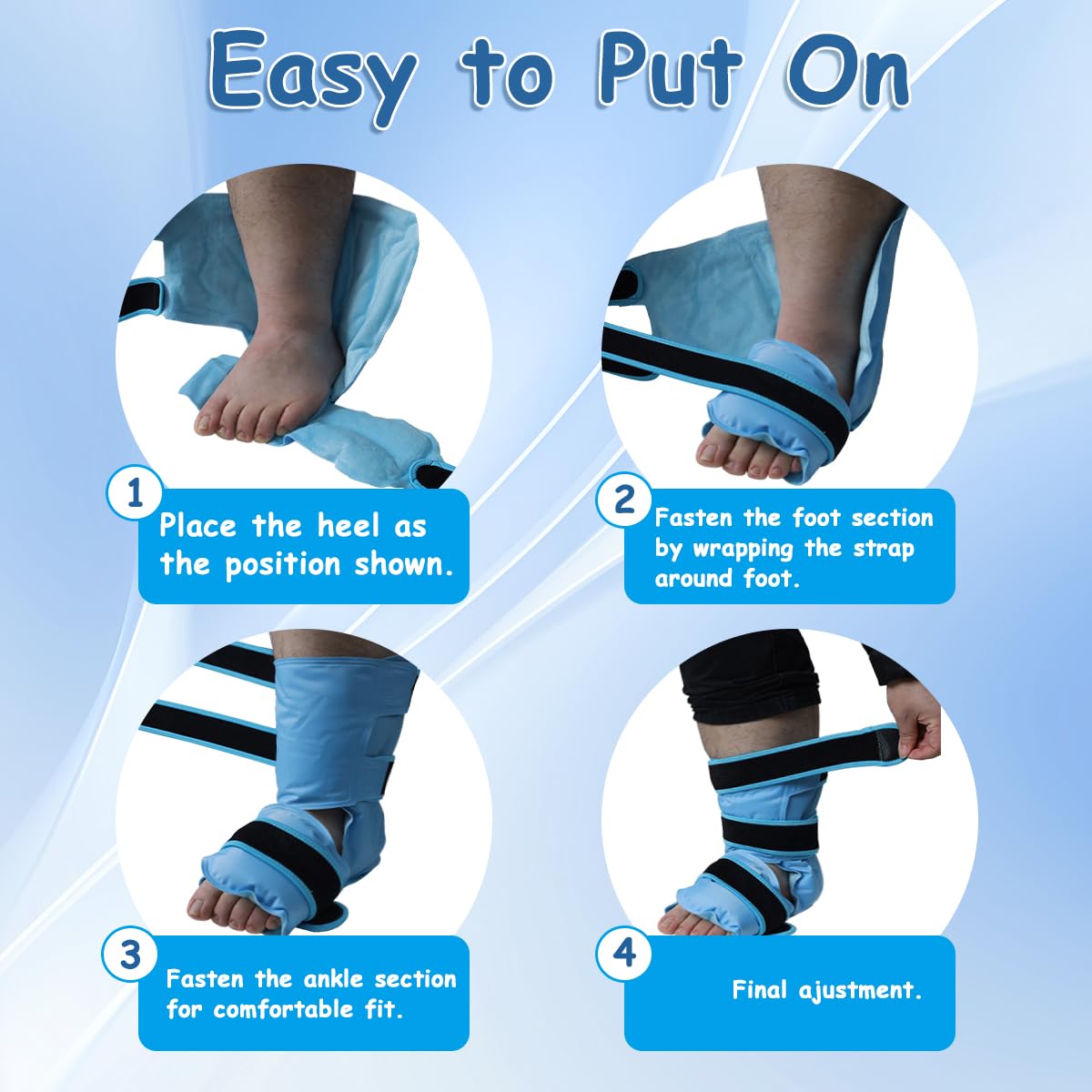 King Mills Ice Ankle Wrap, Plantar Fasciitis Ice Pack, Foot & Heel Relief