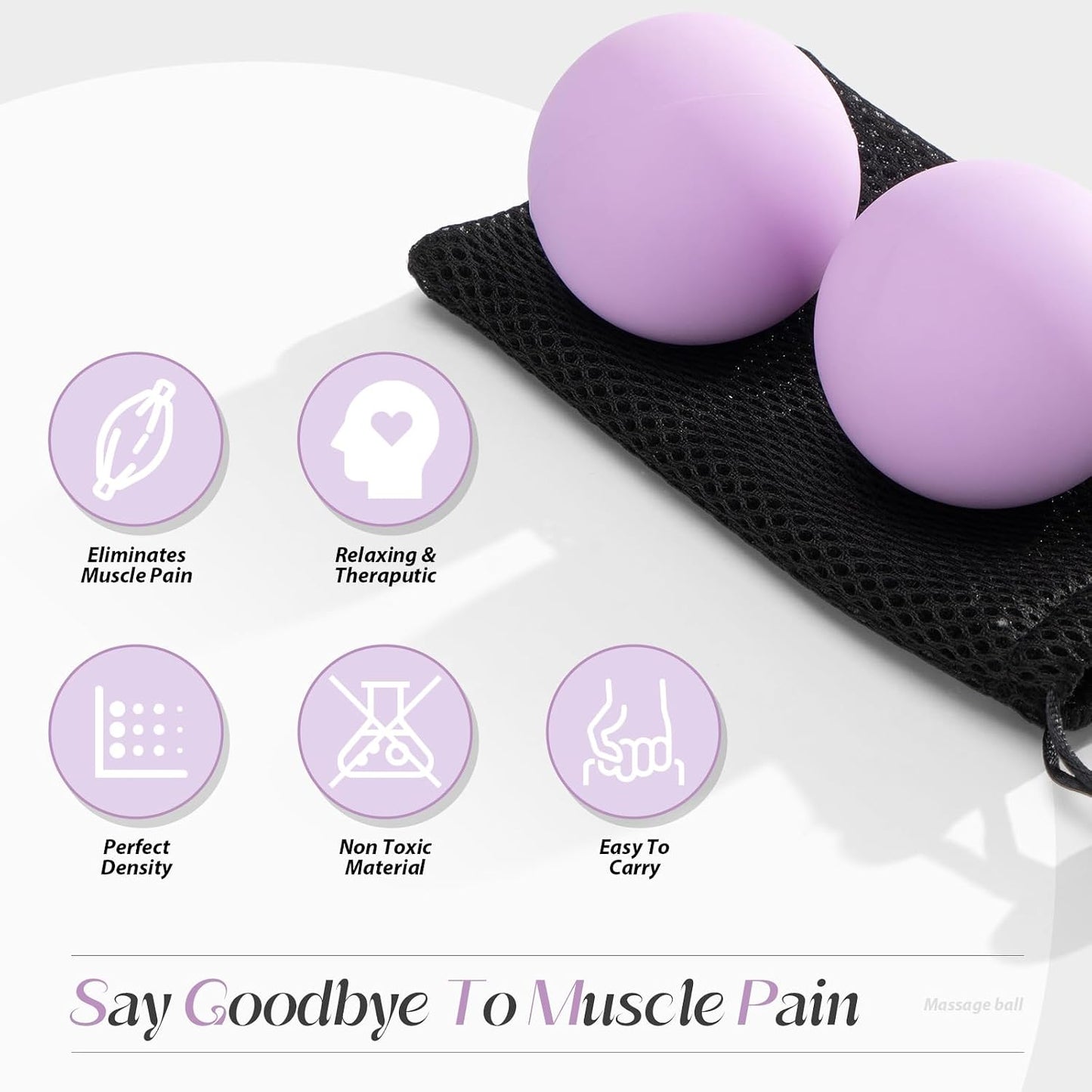 SUBCULTUREPICK Massage Lacrosse Balls for Myofascial Release,Yoga Deep Tissue Massage,Trigger Point Therapy and Foot Plantar Fasciitis,Muscle Soreness Massager Ball (2 Packs) (Black)