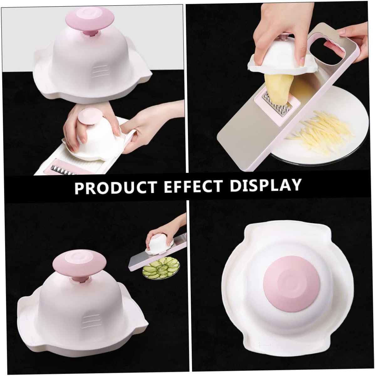 2Pcs Plastic Hand Guards for Chopping Grating, Pink Kitchen