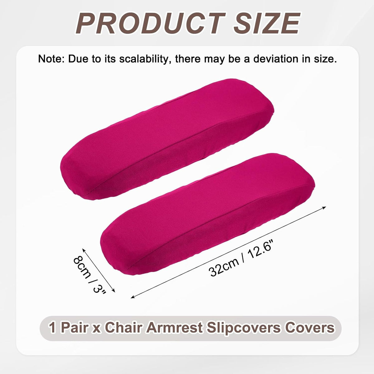 uxcell Chair Armrest Slipcovers Covers, 32 x 8cm Polyester Removable Seat Hand Rest Protector for Office Chairs Desk Chair(Dark Gray)