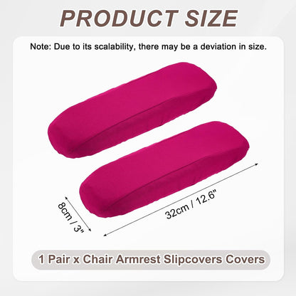 uxcell Chair Armrest Slipcovers Covers, 32 x 8cm Polyester Removable Seat Hand Rest Protector for Office Chairs Desk Chair(Dark Gray)