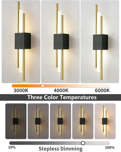 USB Rechargeable Wall Sconces Set of 2, Wireless Cordless Wall Lamp with Dimmable Timer, No Wiring Needed Mounted Wall Light, Modern Decor wall lights for Living Room, Bedroom, Study, Corridor
