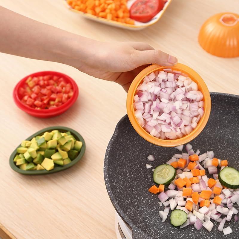 XIYUAN 6PCS Fruit and Vegetable Shaped Food Saver Reusable Sealed Crisper For Pepper Saver, Avocado Onion Garlic Tomato and Lemon Keeper,Refrigerator Vegetable Crisper Food Storage Containers Holder
