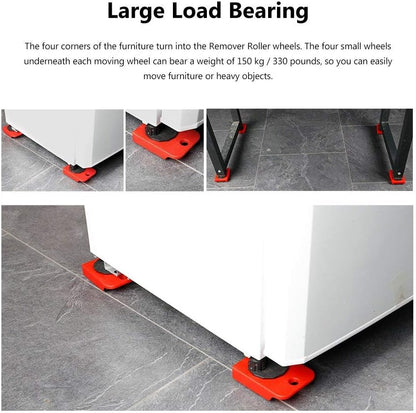 Furniture Moving & Lifting Tool Set, Movers with 360° Swivel Wheels, Lifter for Bed, Sofa, Heavy Appliances, Home & Professional Use, Supports Upto 600 lbs NOT Suitable for Carpets (14)