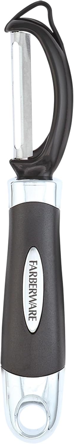 Farberware Vegetable Peeler, Pro2 Euro Peeler with Sharp Stainless Steel Swivel Blade and Ergonomic Handle, Dishwasher Safe, Aqua Sky