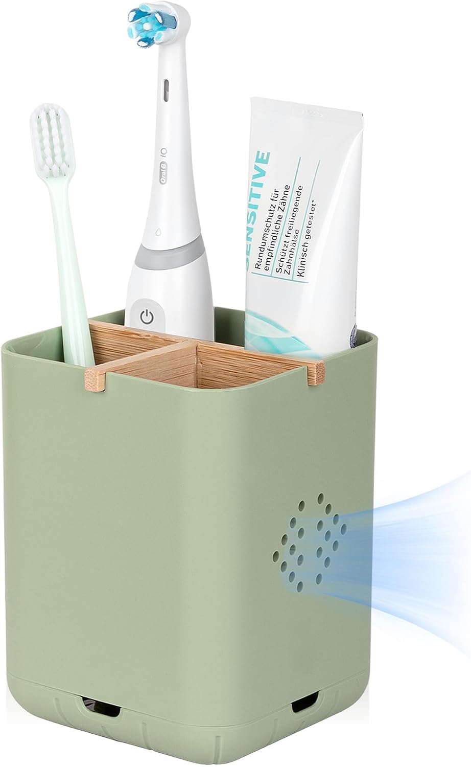 Toothbrush Holders for Bathrooms, Electric Toothbrush Holder, White | Toothbrush and Toothpaste Organizer for Bathroom Countertop, 3 Slot Vanity Storage