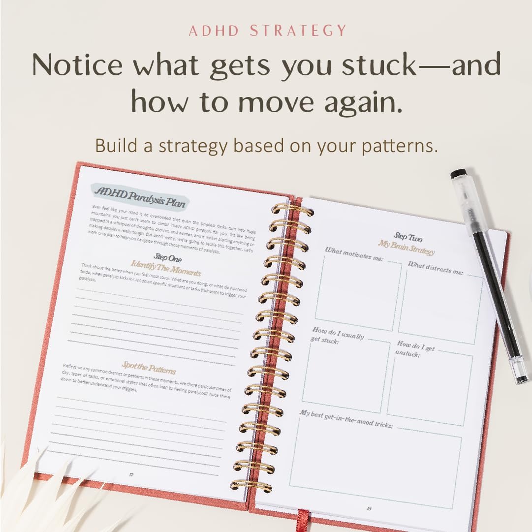 The ADHD Planner for Adults - Undated Daily & Weekly ADHD Journal for Disorganized People, 90 Days - Habit Tracker, Record Emotions & Mood - Academic Goals - Structure & Focus for Adults Brains