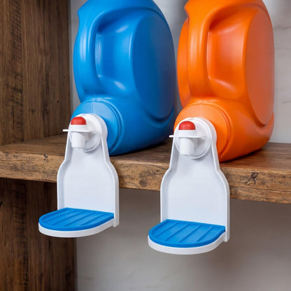 [2-Pack] Laundry Detergent Cup Holder with Drip Tray – No-Mess Detergent Catcher, Leak-Proof & Anti-Slip Design, Fits Most Laundry Detergent Bottles, Keeps Laundry Room Clean & Organized, White