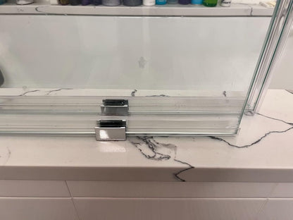 Bathroom Shower Glass Door Bottom Seal Strip, 2PCS 36 Inch Long Clear PVC Seal Strips for 5/16"(8mm) - 3/8"(10mm) Thick Framless Glass Door Panel