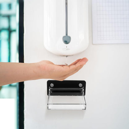 Acrylic Soap Dispenser Drip Tray Wall Mount Soap Dispenser Bracket, Laundry Detergent Drip Catcher Prevent Dripping, Detachable Easy to Clean, Clear