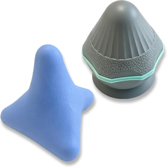 2Pcs Trigger Point Massage Tool, Massager Ball for Psoas Myofascial Release | Deep Tissue Muscle Knots Relief, Physical Therapy, Foot Plantar Fasciitis Pain Recovery, Manual Pressure with Suction Cup
