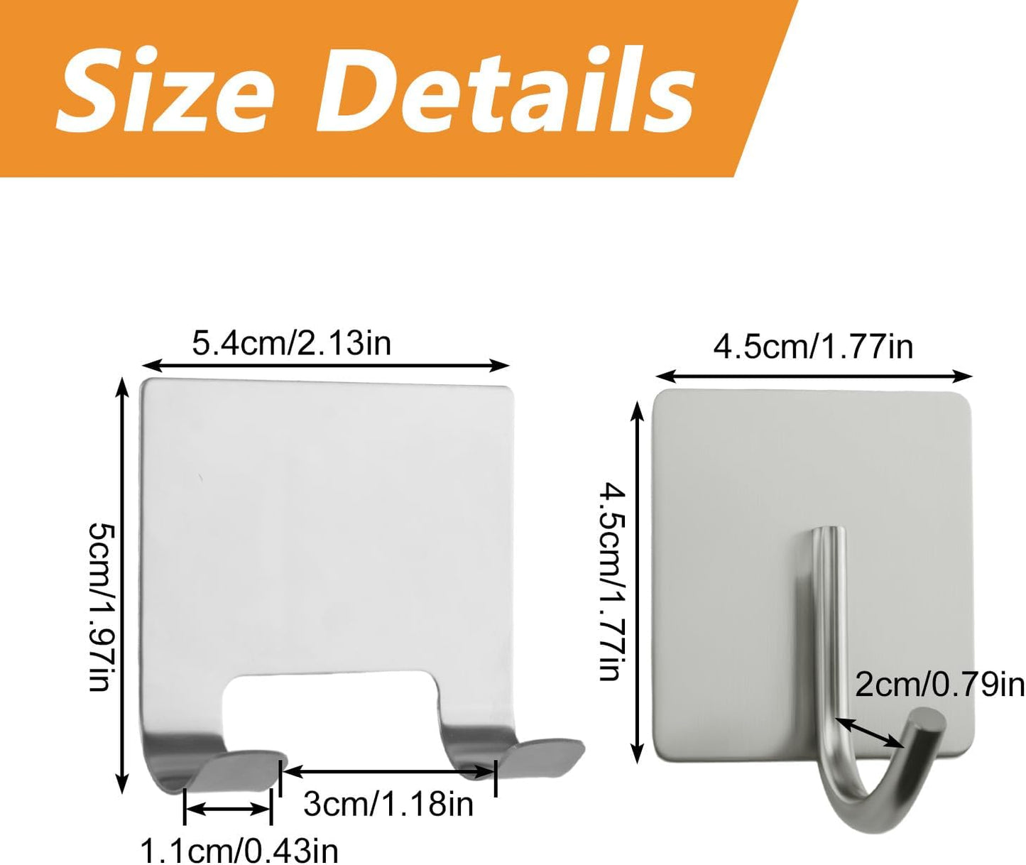MOROBOR 4 Pcs Shower Squeegee Adhesive Hook, All-Purpose Scraper Holders Towel Hooks Stainless Steel Waterproof Storage Hook Bath Accessories for Kitchen & Bathroom（Black）