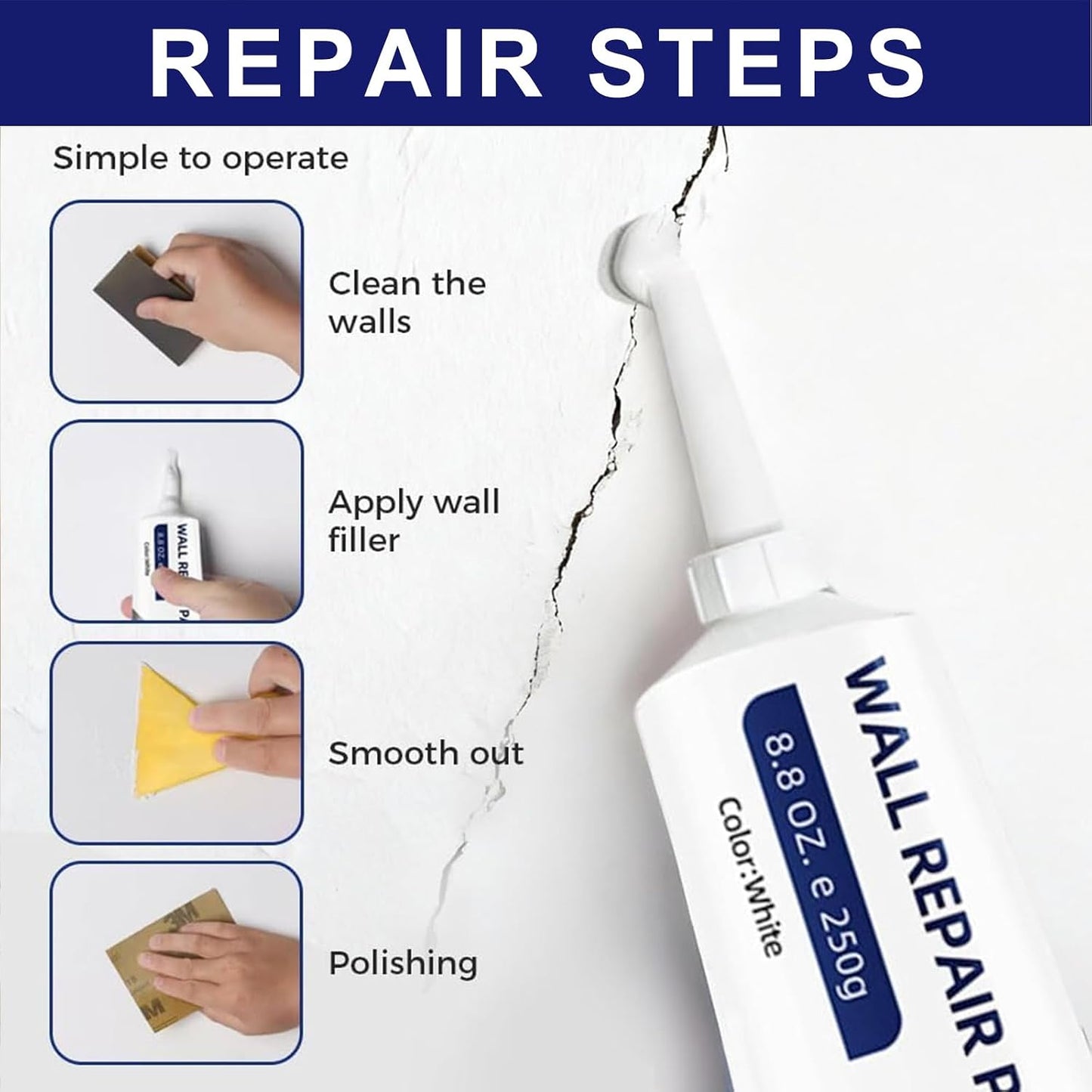 (2PCS) Efficient Drywall Repair Kit with Scraper, 2026 New Quick Drying Wall Mending Agent for Holes & Cracks Nail Holes, Multi-Functional Drywall Patch Paste Repair Kit for DIY Home Fix