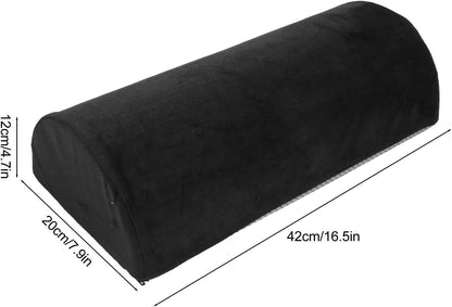ZJchao Black Half Moon Bolster Pillow, Memory Foam Leg Knee Neck Lumbar Support Cushion for Elderly, Non-Slip Foot Rest for Side Sleepers, Home Bed Comfort Support