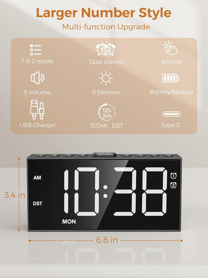 Vibrating Alarm Clock for Heavy Sleepers with Bed Shaker, 116dB Dual Alarms
