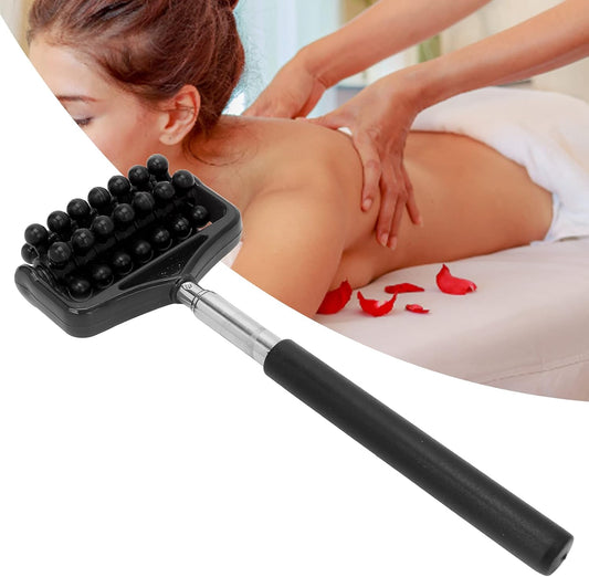 Ymiko Massage Stick for Men and Women – Telescopic Granular Body Roller for Neck, Back, Legs – Black