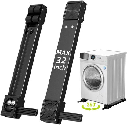 Appliance Rollers Heavy Duty,Newest 360° Movement Appliance Sliders,20-32in Extendable,Liftable Anti Slip Washing Machine Base,Easily Move Washer and Dryer Machines,Refrigerators,Furniture-Black