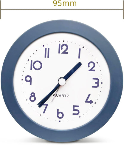 Alarm Clock with Backlight, 4 Inches Cute Analog Round Digital Quartz Clock, Non Ticking, Battery Operated ,Frosted Texture, Simply Design for Living Room, Bedroom ,Bedside, Desk Decorative(Pink)