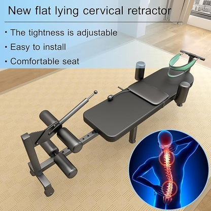 Fitness Full Body Lumbar Traction Table, 74.8IN Adjustable Spinal Decompression Stretch Machine,Spine Stretching Bed for Lower Back