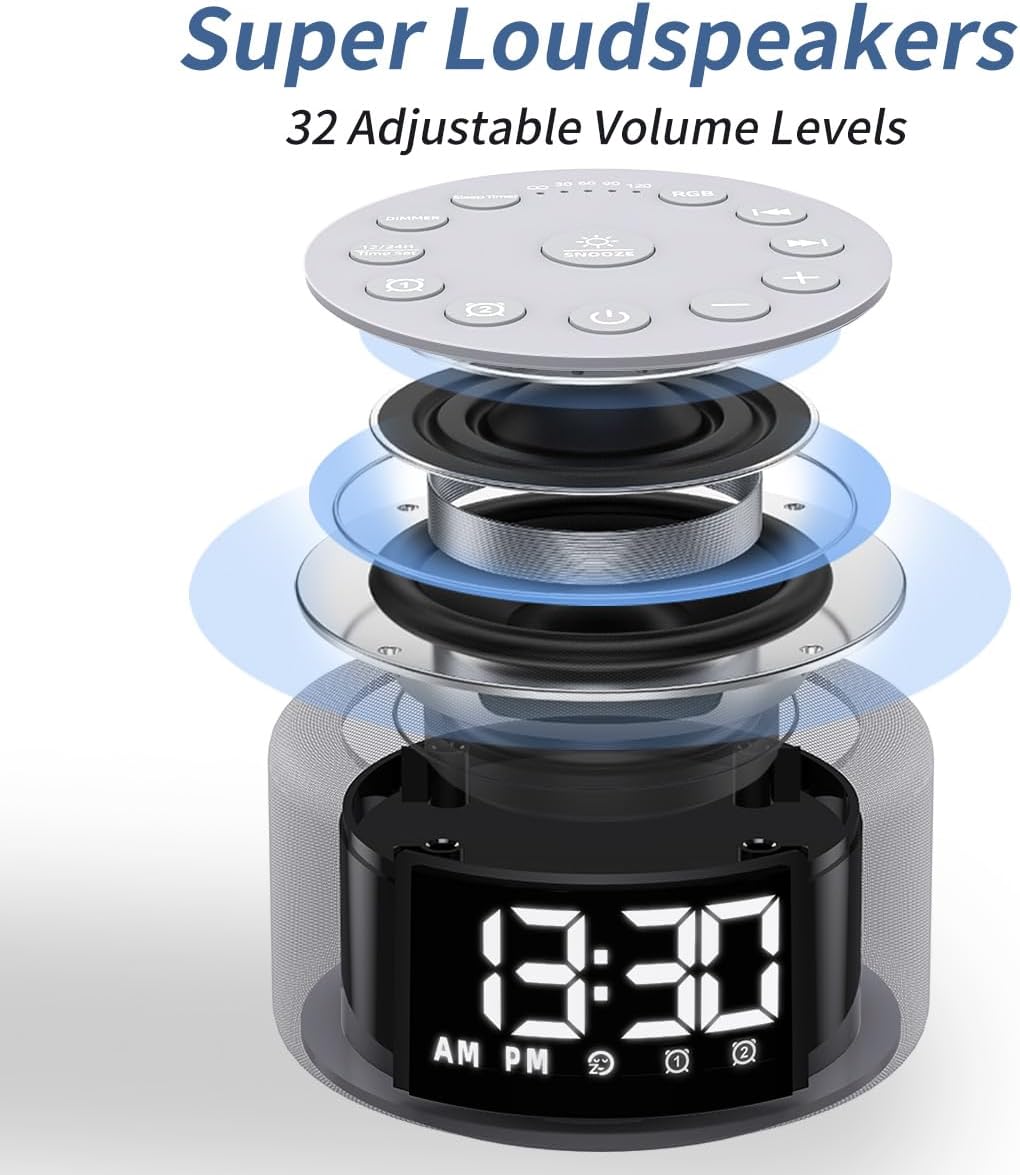 Portable White Noise Machine Mini Sound Machine with 30 Soothing Sounds Rechargeable for Adults Newborn Kids Sleep Brown Noise Machine with Memory Function 4 Timers for Travel Camping Home and Office