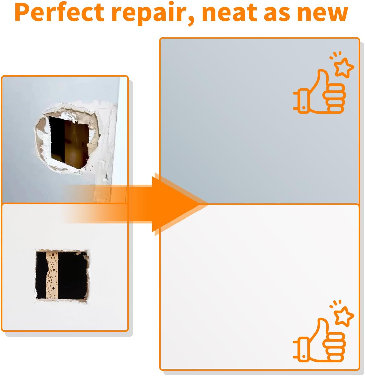 Wall Repair Patch Kit, 15 Pieces Aluminum Self-Adhesive Mesh Repair Patches for Drywall, Multiple Large Small Sizes 2/4/6/8 Inch Drywall Hole Repair Kit, Permanently Repairs Damaged Walls and Ceilings
