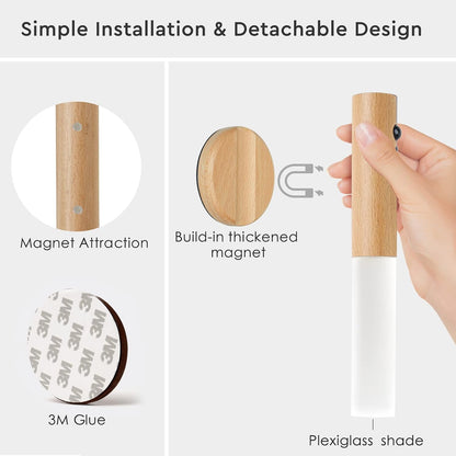 Montford Wall Sconces Set of Two Battery Operated, Motion Sensor Night Light Magnetic Wall Light Rechargeable, Peel and Stick Lights for Hallway