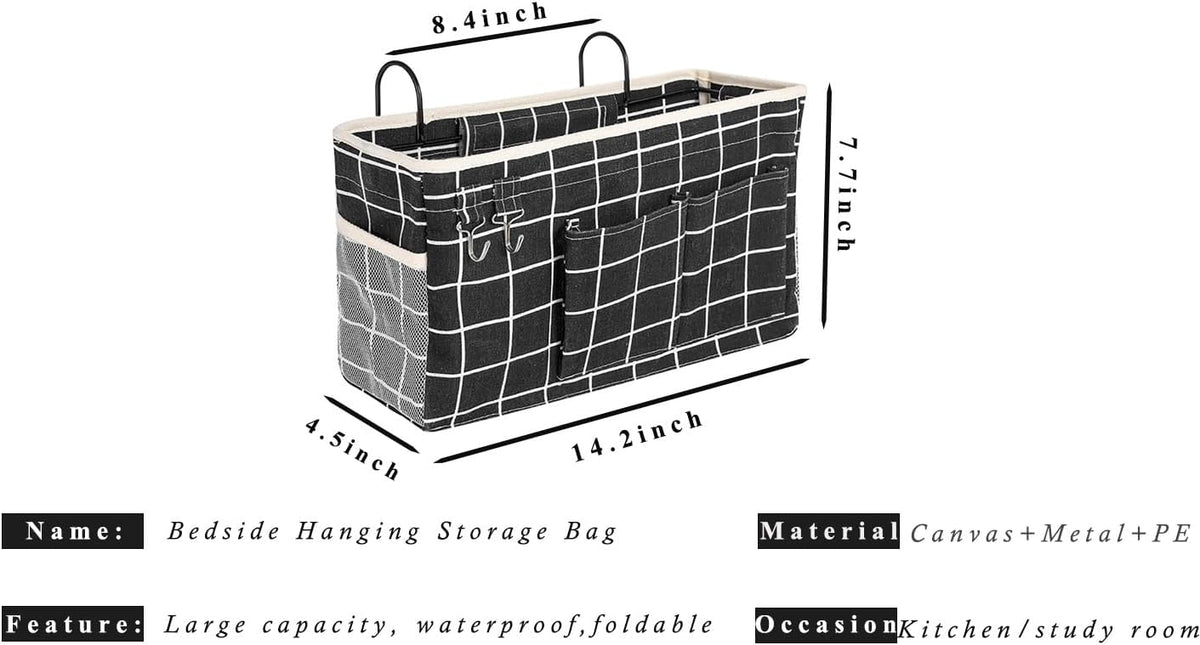 Bunk Bed Organizer, Bedside Caddy Hanging Bed Organizer Storage Bag With Pockets, for College Dorm Rooms Bed, Hospital Bed, Baby Bed Rails,Fishing Chair 14.2 * 4.5 * 7.7inch,Flower