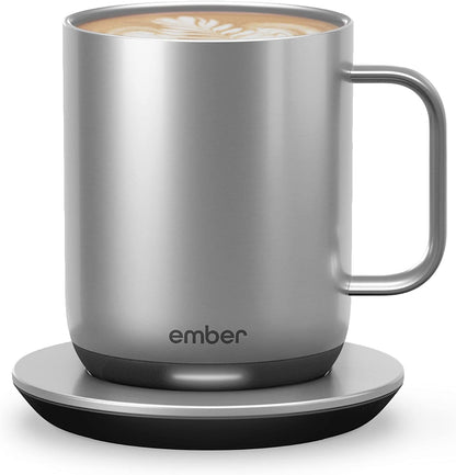 Ember Temperature Control 14oz Smart Mug 2, App-Controlled and Rechargeable Heated Coffee Cup Warmer with Intelligent LED Display, Sage Green.