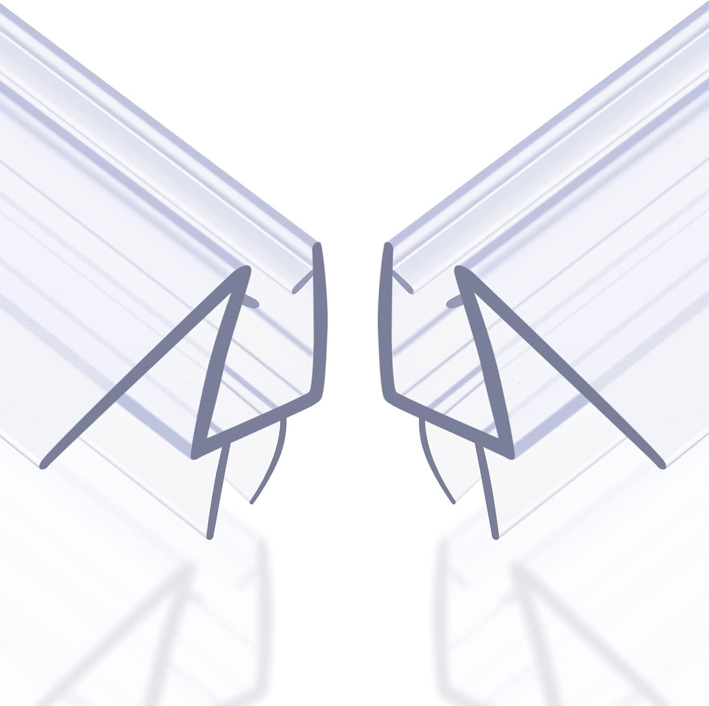 Shower Door Bottom Seal 2-Pack, 36"(914mm) Long PVC Strips with Drip Rail for 5/16"(8mm) Glass Door, Prevent Water from Spilling and Keeps The Room Clean